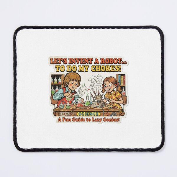 Item preview, Let's Invent a Robot To Do My Chores Funny Retro Science Sticker designed and sold by TrendVault USA.