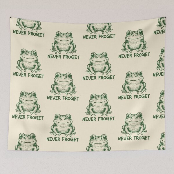 Item preview, Never Froget Funny Frog Pun Froggy Humor designed and sold by KLArtzStore.