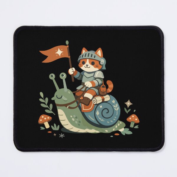 Item preview, Cat Knight Riding Snail Funny Fantasy Gift for Gamers, Kids & Fantasy Fans designed and sold by stylishdzign.