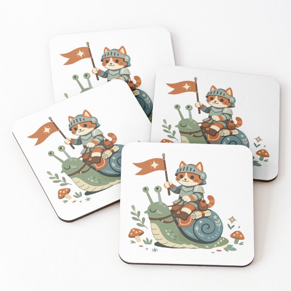 Item preview, Cat Knight Riding Snail Funny Fantasy Gift for Gamers, Kids & Fantasy Fans designed and sold by stylishdzign.