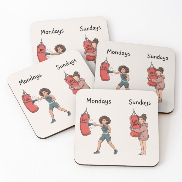 Item preview, CartooMonday vs Sunday Boxing – Funny Life Challenges Cartoon designed and sold by waikibi ⭐⭐⭐⭐⭐.