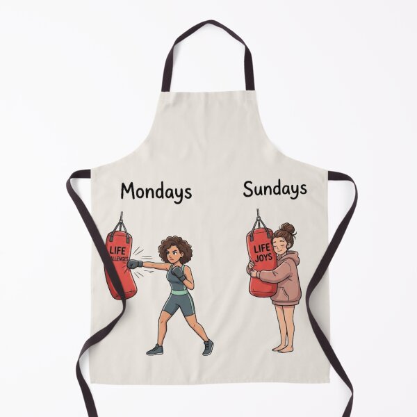 Item preview, CartooMonday vs Sunday Boxing – Funny Life Challenges Cartoon designed and sold by waikibi ⭐⭐⭐⭐.