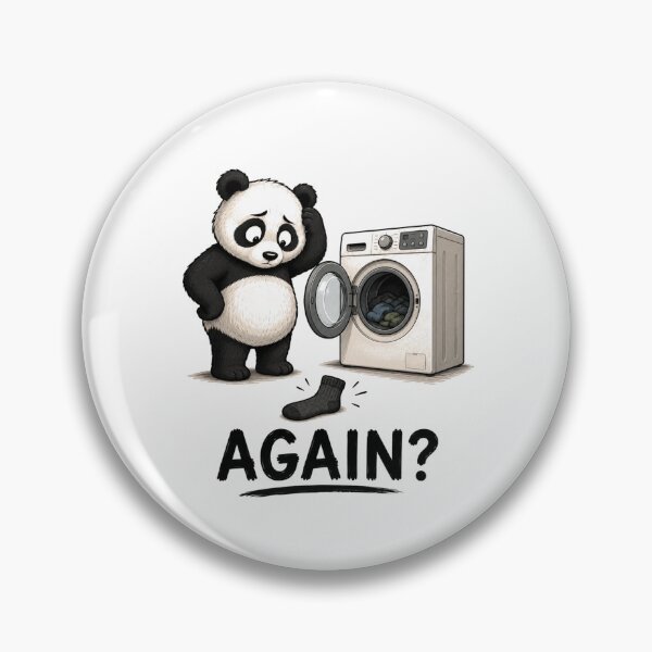 Item preview, AGAIN? Funny Panda T-Shirt | Missing Sock Laundry Humor designed and sold by Kiinaaa.