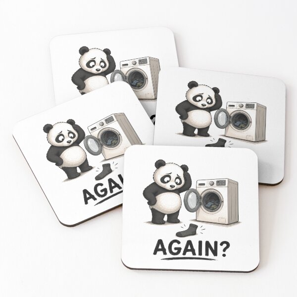 Item preview, AGAIN? Funny Panda T-Shirt | Missing Sock Laundry Humor designed and sold by Kiinaaa.