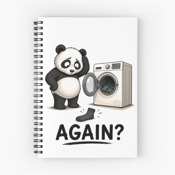 Item preview, AGAIN? Funny Panda T-Shirt | Missing Sock Laundry Humor designed and sold by Kiinaaa.