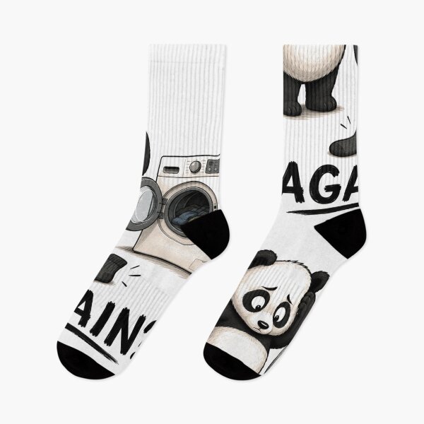 Item preview, AGAIN? Funny Panda T-Shirt | Missing Sock Laundry Humor designed and sold by Kiinaaa.