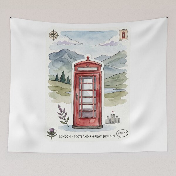 Item preview, London Scotland Great Britain Red Telephone  designed and sold by jeshands.