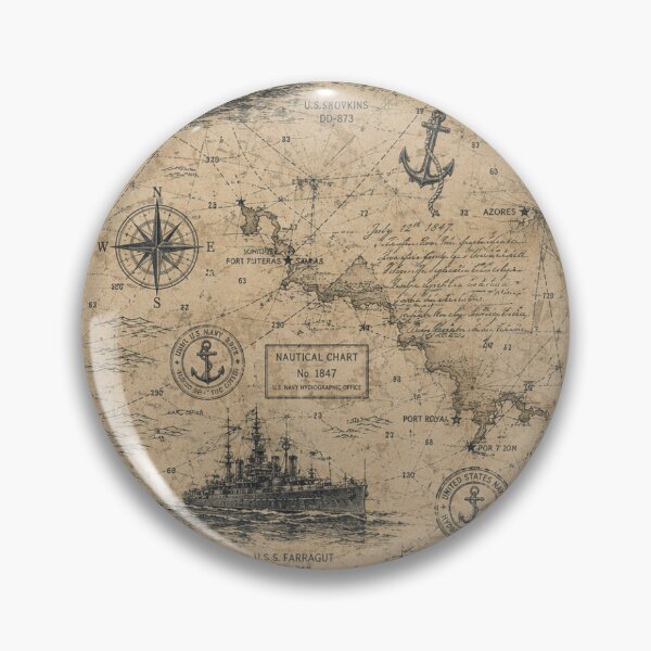 Item preview, Vintage Nautical Chart - V1 designed and sold by Military Insignia Products.