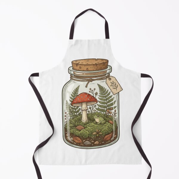 Item preview, Cottagecore Mushroom Terrarium Frog Forest Core Botanical Sticker designed and sold by KreatoLab.