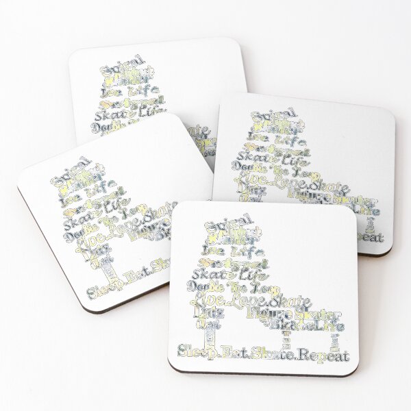 Item preview, Figure Skate- Skate Terms in Yellow, Navy and White Fluid Paint Pour Design- Makes a Great Gift designed and sold by Purposely Designed.