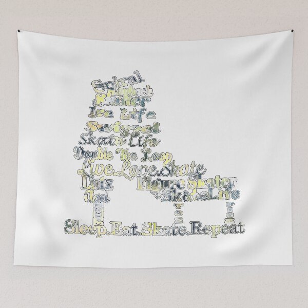Item preview, Figure Skate- Skate Terms in Yellow, Navy and White Fluid Paint Pour Design- Makes a Great Gift designed and sold by Purposely Designed.