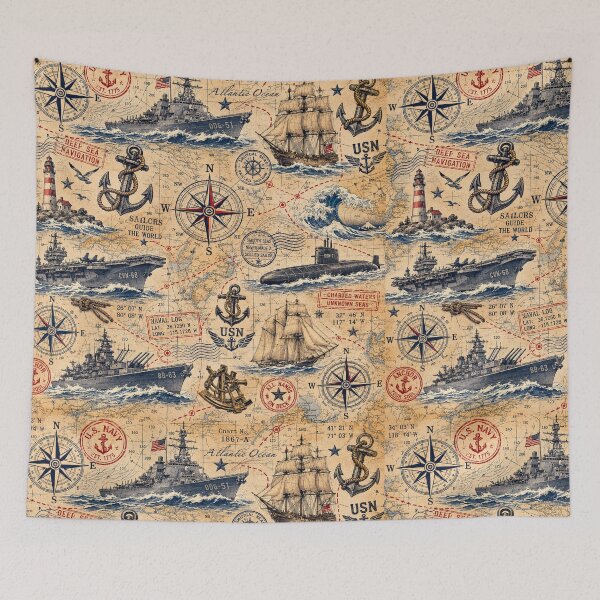 Item preview, Vintage Nautical Chart designed and sold by Military Insignia Products.