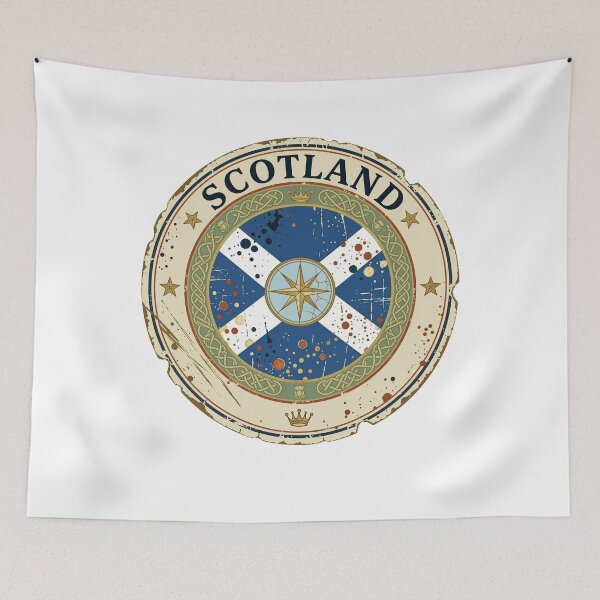 Item preview, Scotland Vintage Flag Compass Emblem designed and sold by jeshands.