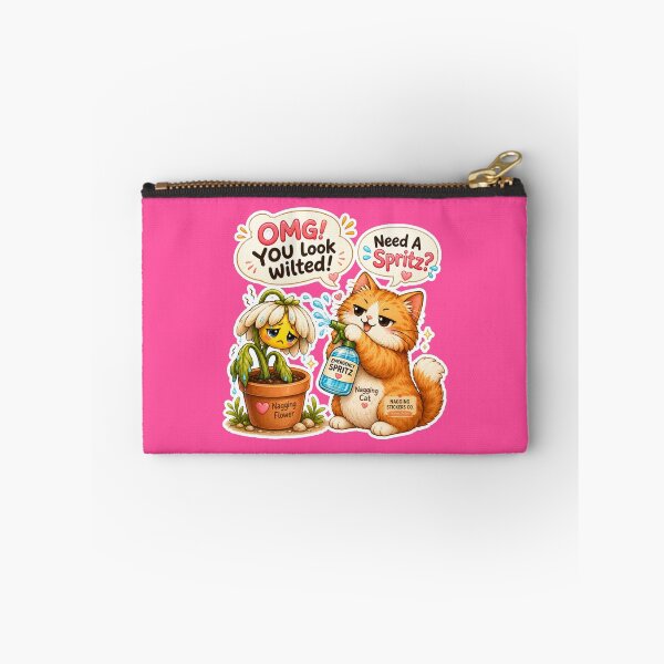 Item preview, NAGGINGFLOWERCAT BY NAGGINGSTICKERSCO. OMG! YOU LOOK WILTED! NEED A SPRITZ? COLLECTION | ELECTRIC PINK Edition | No.01 designed and sold by LaMaisonOfMY.