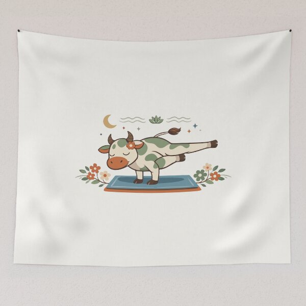 Item preview, Cow Yoga Funny Cartoon Gift for Yoga Fans, Wellness Lovers & Kids designed and sold by stylishdzign.