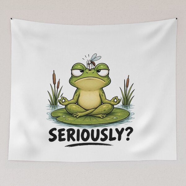 Item preview, SERIOUSLY? Funny Meditating Frog T-Shirt | Relatable Animal Humor designed and sold by Kiinaaa.