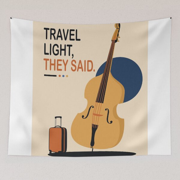 Item preview, Double Bass Art Print | Funny Musician Print | Jazz Bass Art | Retro Music Decor designed and sold by Studio pod Burom.