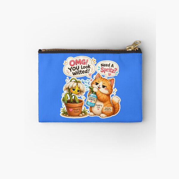 Item preview, NAGGINGFLOWERCAT BY NAGGINGSTICKERSCO. OMG! YOU LOOK WILTED! NEED A SPRITZ? COLLECTION | ELECTRIC BLUE Edition | No.01 designed and sold by LaMaisonOfMY.