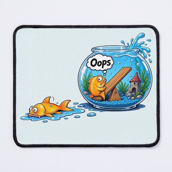 Item preview, Funny Fish Seesaw – Aquarium Fish Out of Water Cartoon designed and sold by waikibi ⭐⭐⭐⭐.