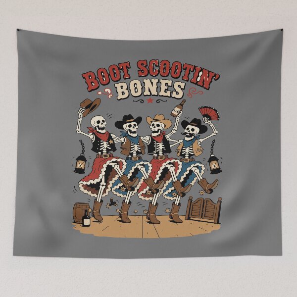 Artikelvorschau, Tanzende Cowboy-Skelette – Wildwest-Halloween-Design entworfen und verkauft von JansenGS.