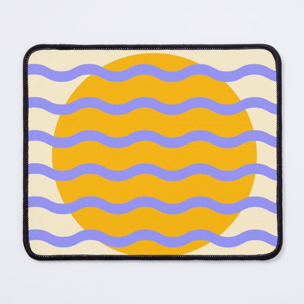 Item preview, Mid Century Modern Wavy Sun Throw Pillow in Purple and Mustard designed and sold by nineFlorals.