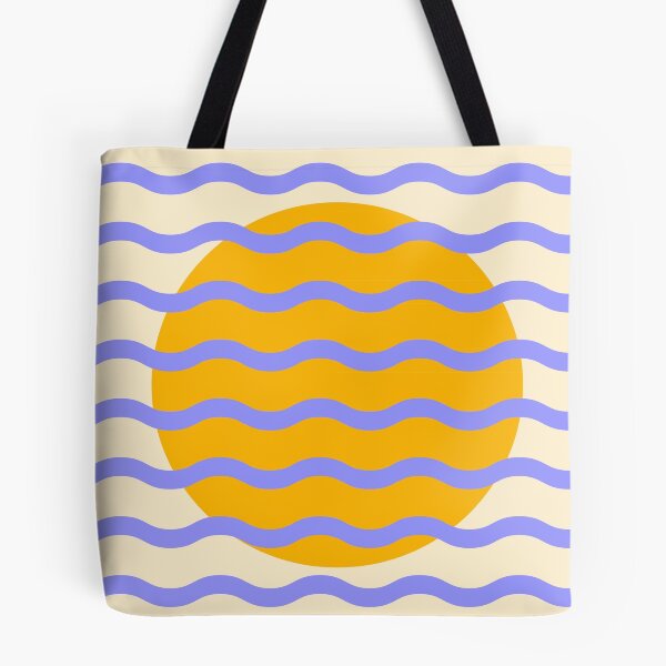 Item preview, Mid Century Modern Wavy Sun Throw Pillow in Purple and Mustard designed and sold by nineFlorals.