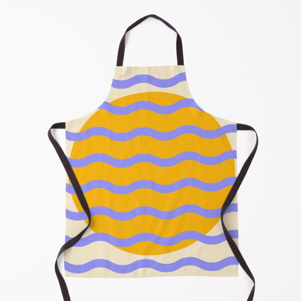 Item preview, Mid Century Modern Wavy Sun Throw Pillow in Purple and Mustard designed and sold by nineFlorals.