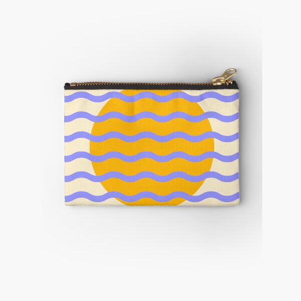 Item preview, Mid Century Modern Wavy Sun Throw Pillow in Purple and Mustard designed and sold by nineFlorals.