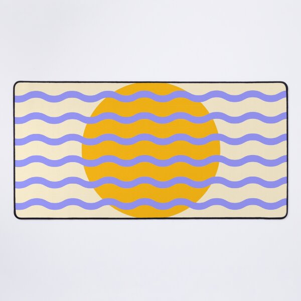 Item preview, Mid Century Modern Wavy Sun Throw Pillow in Purple and Mustard designed and sold by nineFlorals.
