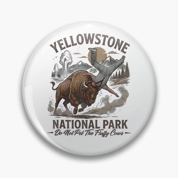 Item preview, Retro Yellowstone National Park Do Not Pet The Fluffy Cows designed and sold by RobertKnow.