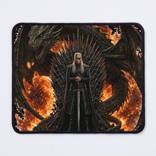 Item preview, The One-Eyed Prince & The Ancient Dragon Queen – Dark Fantasy Throne designed and sold by ApneaStore.