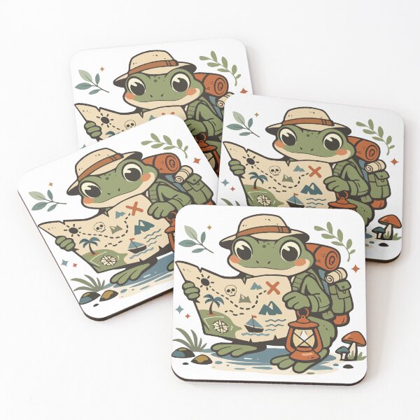 Item preview, Frog Explorer Funny Cartoon Gift for Adventure Fans, Gamers & Kids designed and sold by stylishdzign.