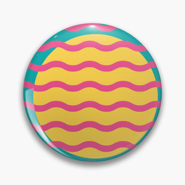 Item preview, Retro Wavy Pattern Tropical Pop Groovy watermelon pink and teal designed and sold by nineFlorals.