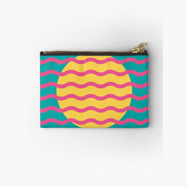 Item preview, Retro Wavy Pattern Tropical Pop Groovy watermelon pink and teal designed and sold by nineFlorals.