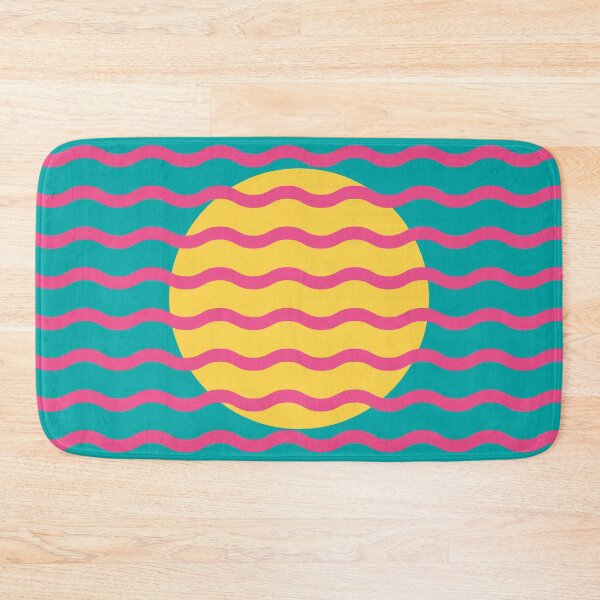 Item preview, Retro Wavy Pattern Tropical Pop Groovy watermelon pink and teal designed and sold by nineFlorals.