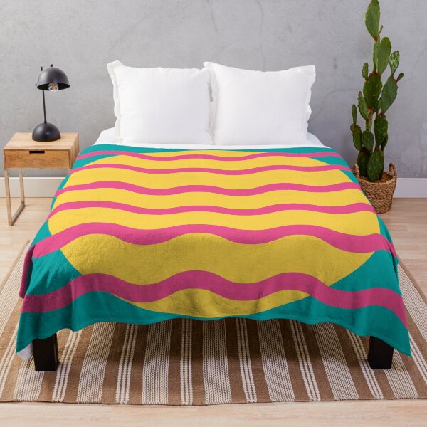 Item preview, Retro Wavy Pattern Tropical Pop Groovy watermelon pink and teal designed and sold by nineFlorals.