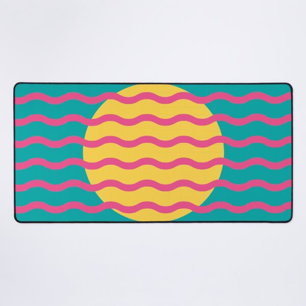 Item preview, Retro Wavy Pattern Tropical Pop Groovy watermelon pink and teal designed and sold by nineFlorals.