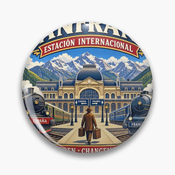 Item preview, Canfranc International Station – Vintage Spain–France Railway designed and sold by Past in Threads.