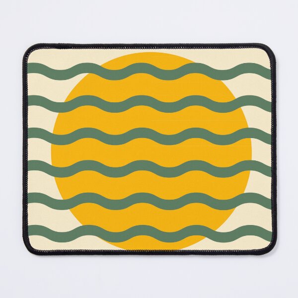 Item preview, Mid Century Modern Wavy Sun Throw Pillow in Sage and Mustard Earthy Forest designed and sold by nineFlorals.