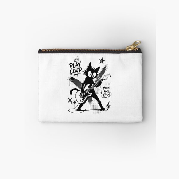 Item preview, Play Loud Rock Cat Electric Guitar Punk Rock Music Design designed and sold by ucpstudio.