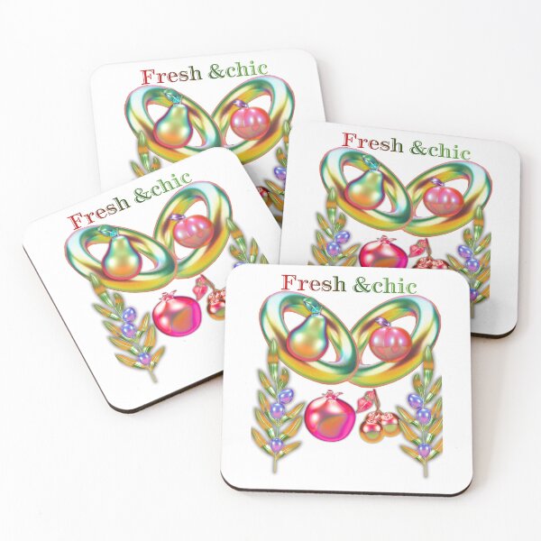 Item preview, Fresh & Chic 3D Iridescent Fruit Art Design with Golden Rings and Olive Branches designed and sold by MinimalAurashop.