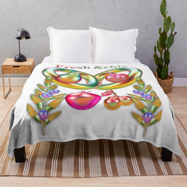 Item preview, Fresh & Chic 3D Iridescent Fruit Art Design with Golden Rings and Olive Branches designed and sold by MinimalAurashop.