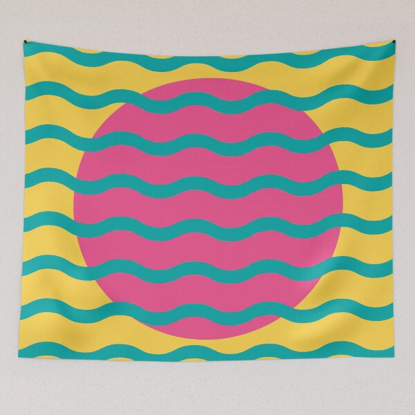 Item preview, Retro Wavy Pattern Tropical Pop Groovy Abstract Design designed and sold by nineFlorals.