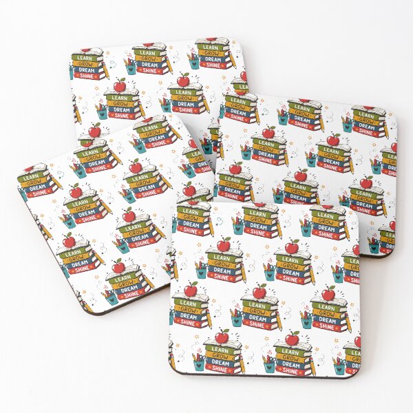 Item preview, Learn Grow Dream Shine Colorful School Books Pattern designed and sold by Sunday.Supply.