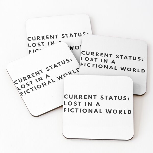 Item preview, Current Status Lost In A Fictional World Minimalist Bookish Quote designed and sold by Shopno7.