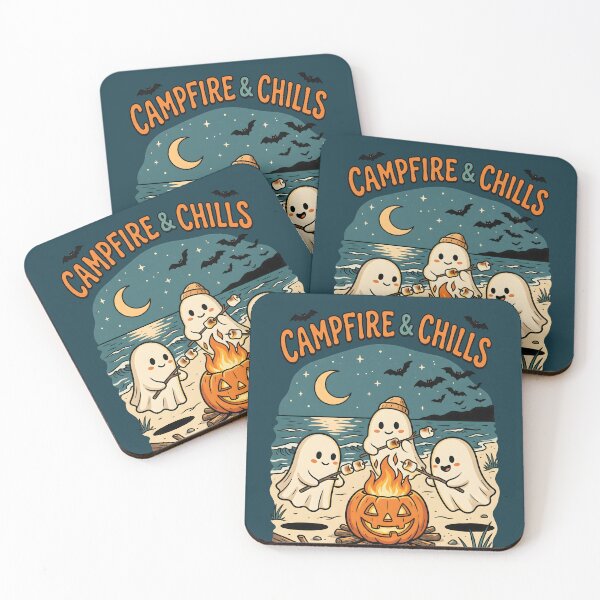 Item preview, "Campfire & Chills" Ghosts Beach Bonfire − Halloween Coastal Design designed and sold by Sea Gem.