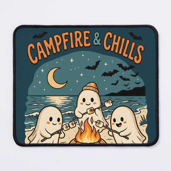 Item preview, "Campfire & Chills" Ghosts Beach Bonfire − Halloween Coastal Design designed and sold by Sea Gem.