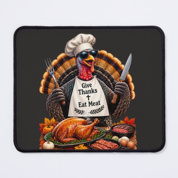 Item preview, THANKSGIVING- GIVE THANKS EAT MEAT designed and sold by CarnivoreGifts.