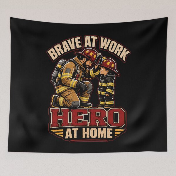 Item preview, Brave firefighter with child design Fireman designed and sold by rafaeltto.