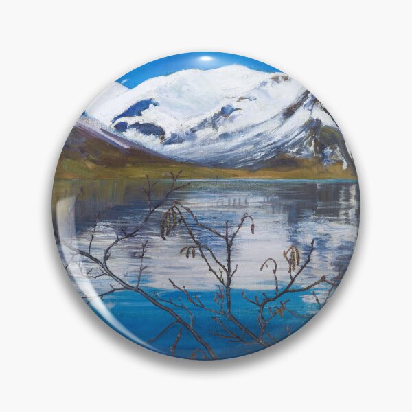 Item preview, Mirrored blue alpine lake, March Atmosphere landscape mountain glacial lake painting fine art print by Nikolai Astrup designed and sold by Jéanpaul  Ferro.